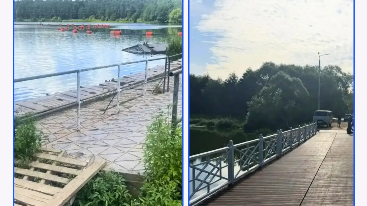 Открытый мост в Бору: теперь прогулка от Яченской набережной до Калужского бора стала удобнее благодаря обновленному понтонному мосту